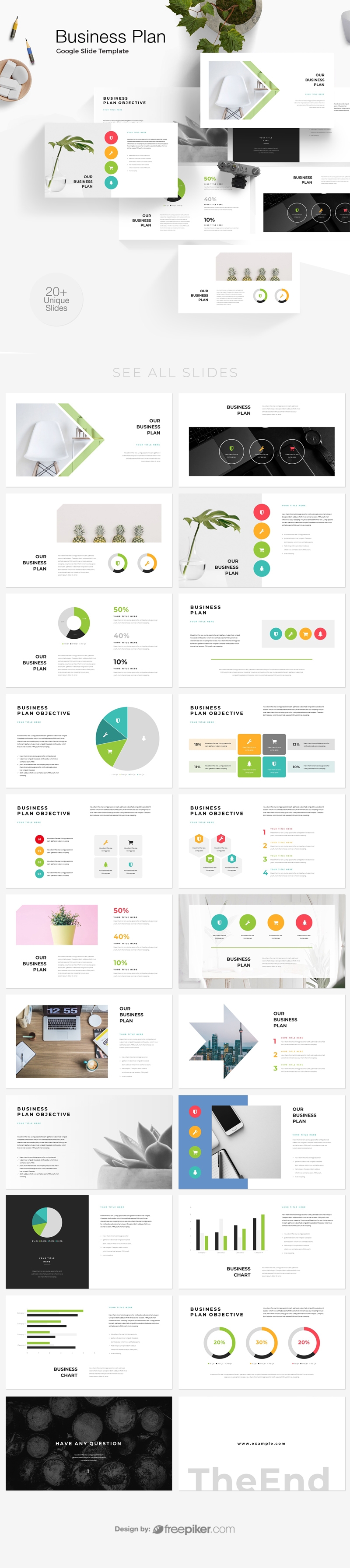Freepiker Business Plan Objectives Google Slide Template