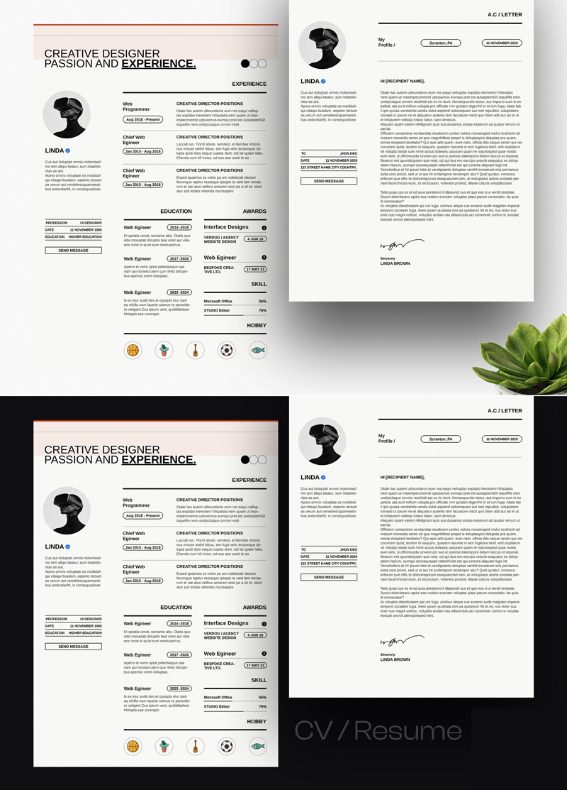 Minimal Resume Template Layout